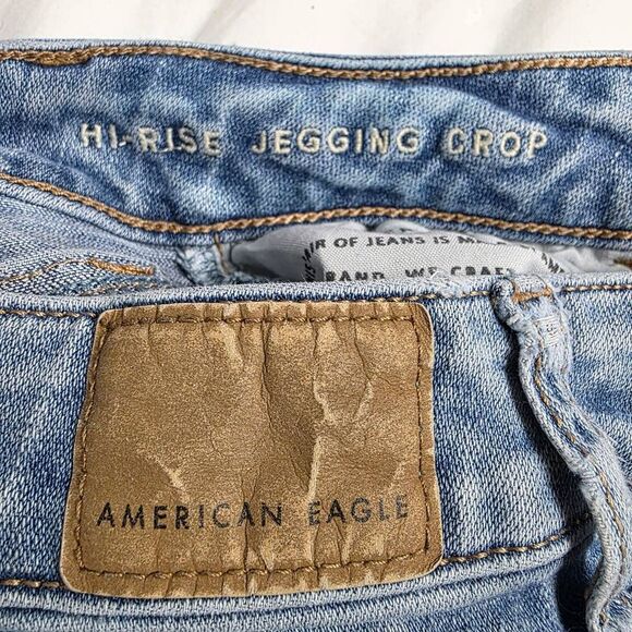 American Eagle Hi-Rise Jegging Crop Distressed 0 Regular - Picture 11 of 13